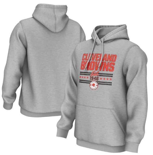 Men's Cleveland Browns Grey NFL 75th Anniversary Pullover Hoodie